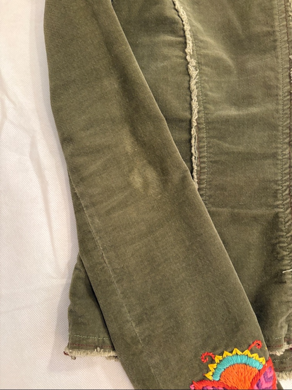 Miss Me Olive Green Embroidered Corduroy Blazer, size M - Picture 5 of 5